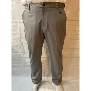 Adidas 3 Stripe ClimaLite Gray Flat Front Golf Pants - Men’s 40W x 30L #